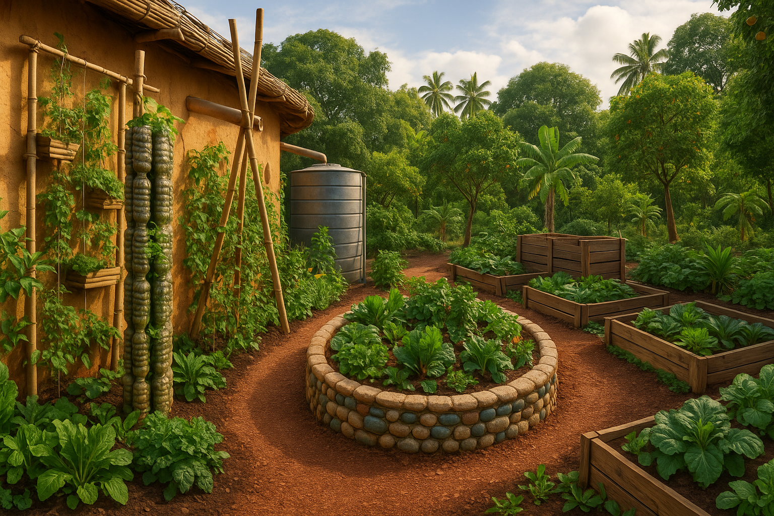 Vertical garden demonstrating sustainable agriculture practices